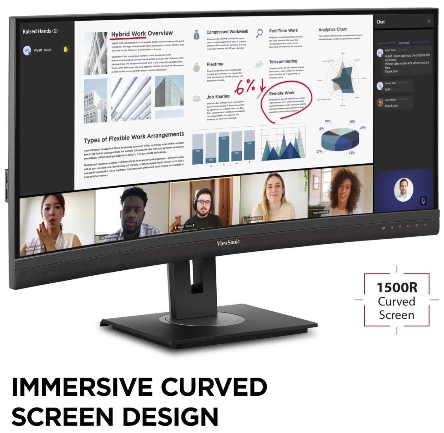 Viewsonic Vg3456C 34" Uwqhd Ergonomik 100W Usb C Ve Rj45'Li 21:9 Curved Docking Profesyonel Monitör - Görsel 3