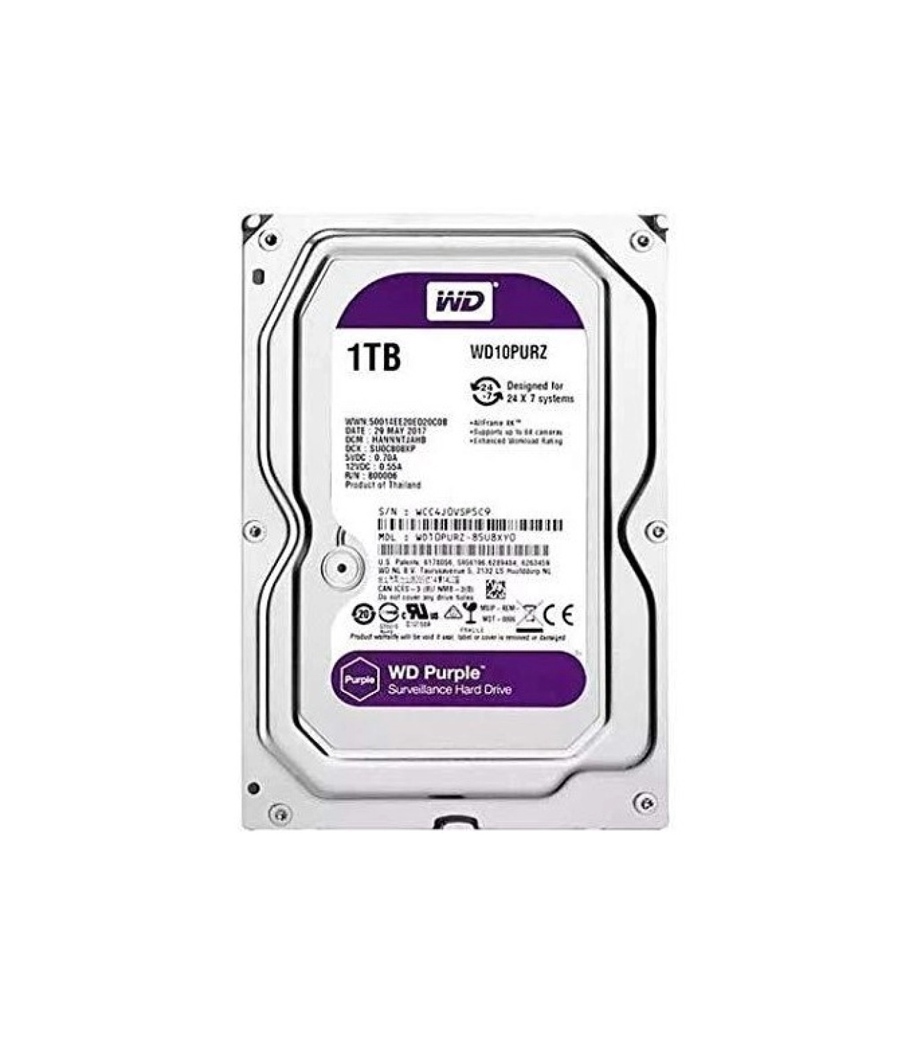 Wd 1 Tb Wd 3.5 Purple Sata3 5400Rpm 64Mb 7/24 Guvenlık Wd11Purz - Görsel 3