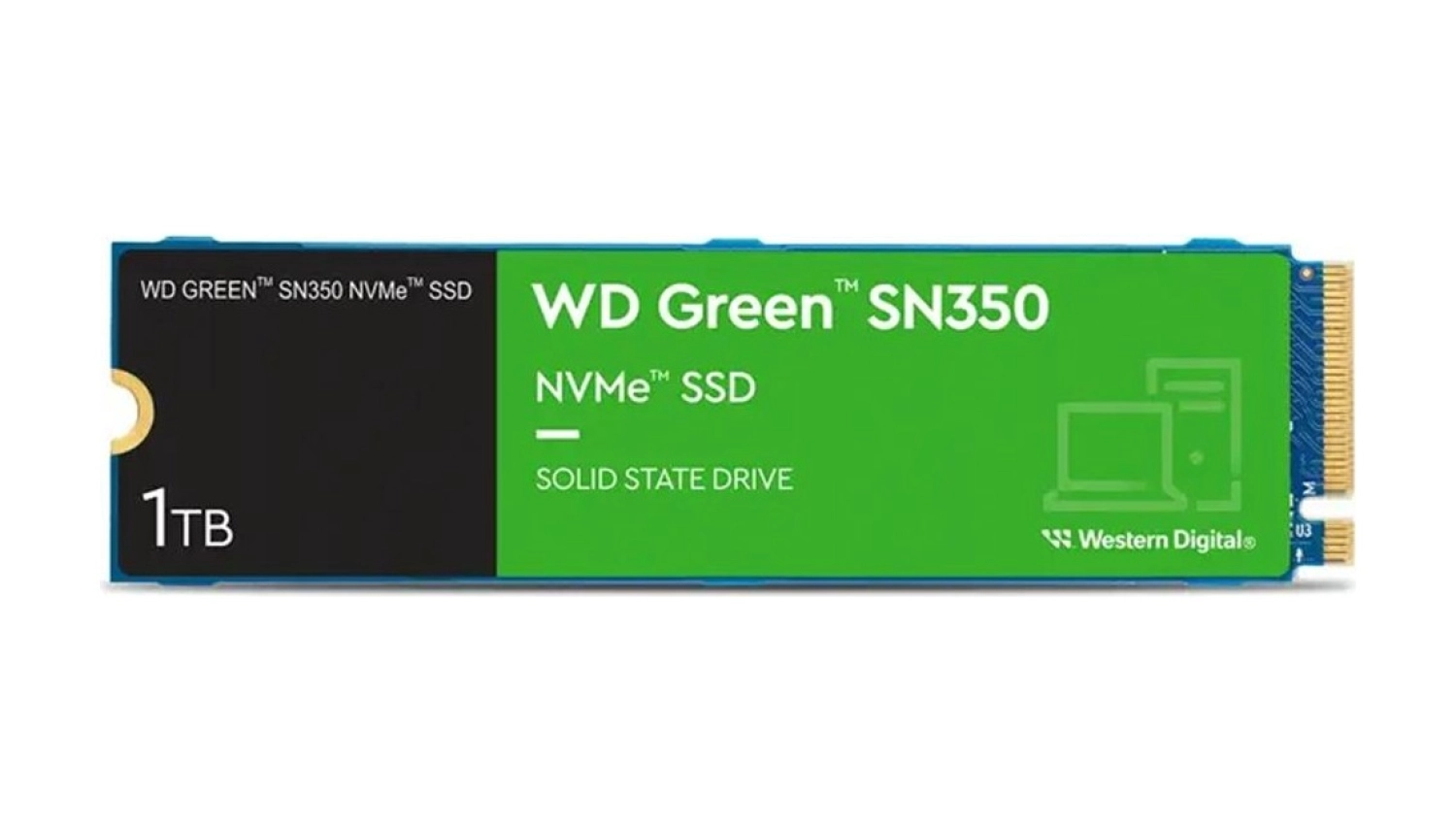 Wd 1Tb Green Sn350 Wds100T3G0C 3200-2500Mb-S Pcie Nvme M.2 Ssd Disk ürün görseli