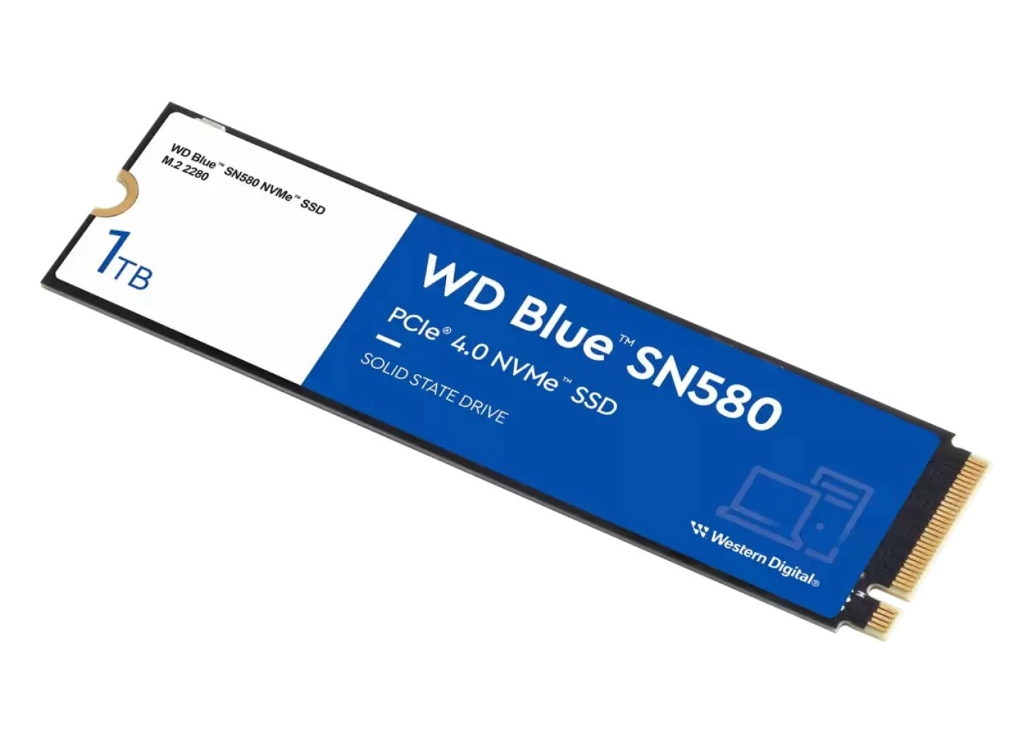 Wd 1Tb Wd Blue M.2 Nvme Sn580 Gen4 4150/4150Mb/S Wd S100T3B0E Ssd - Görsel 2