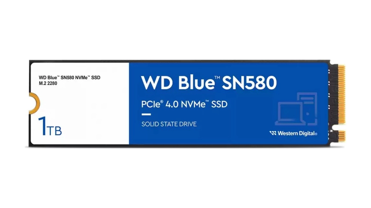 Wd 1Tb Wd Blue M.2 Nvme Sn580 Gen4 4150/4150Mb/S Wd S100T3B0E Ssd ürün görseli