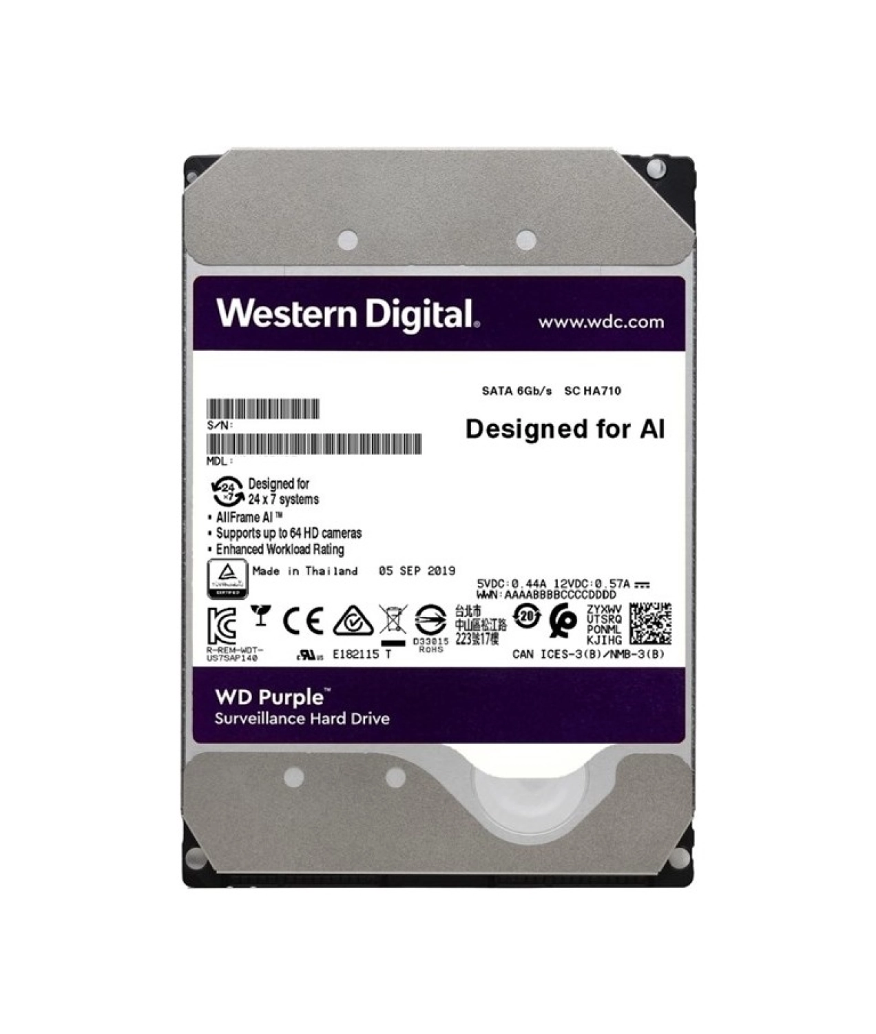 Wd 4Tb Purple 3.5’’ 64Mb Sata 6Gb/S 7/24 Wd42Purz Sabit Disk - Görsel 2