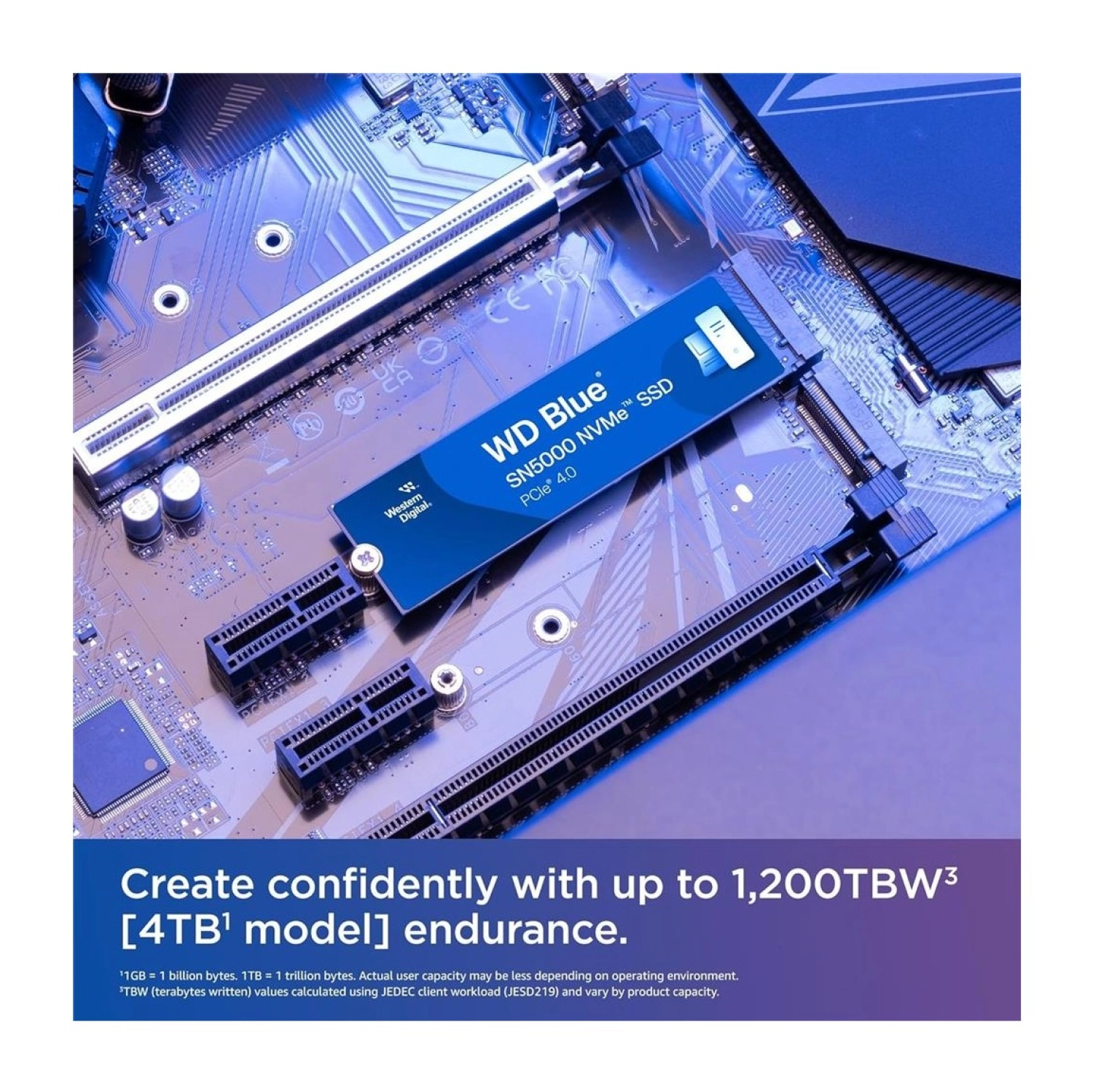 Wd Blue 1Tb Sn5000 Wds100T4B0E 5150Mb/S Pcıe Gen4 X4 Nvme 2280 M.2 Ssd - Görsel 2