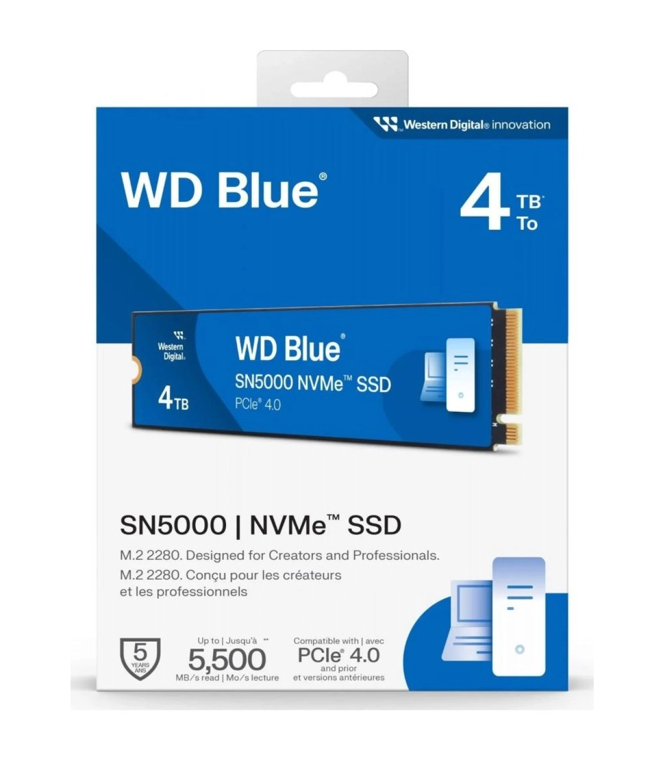 Wd Blue Sn5000 4Tb Wds400T4B0E 5500/5000Mb/S Pcıe Gen4 X4 M.2 2280 Nvme Ssd - Görsel 5