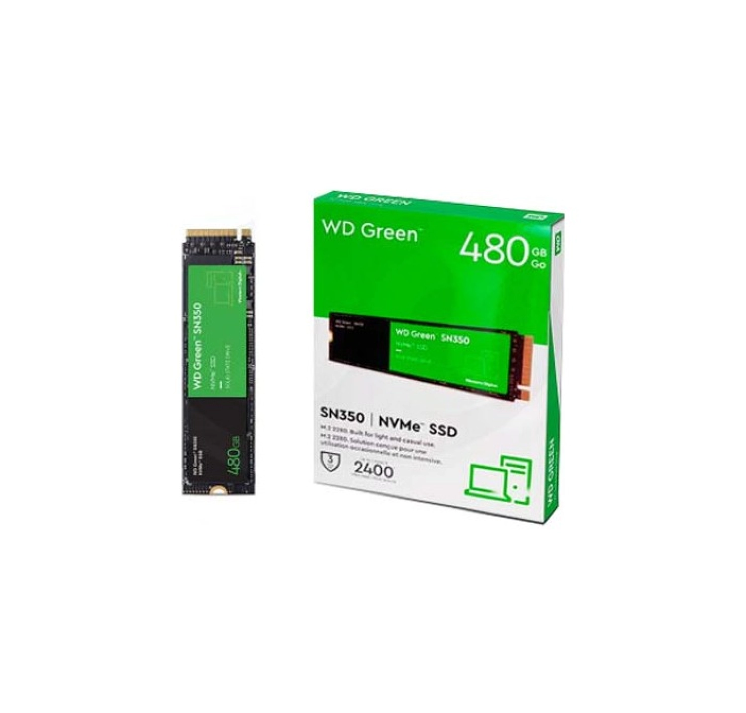Wd Green Sn350, Wds480G2G0C, 480Gb, 2400/1650, Nvme Pcıe M.2, Ssd ürün görseli