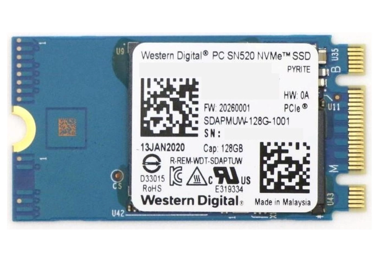Wd Sn520 Sdapmuw-128G-1001 128Gb 2 Nvme Ssd ürün görseli