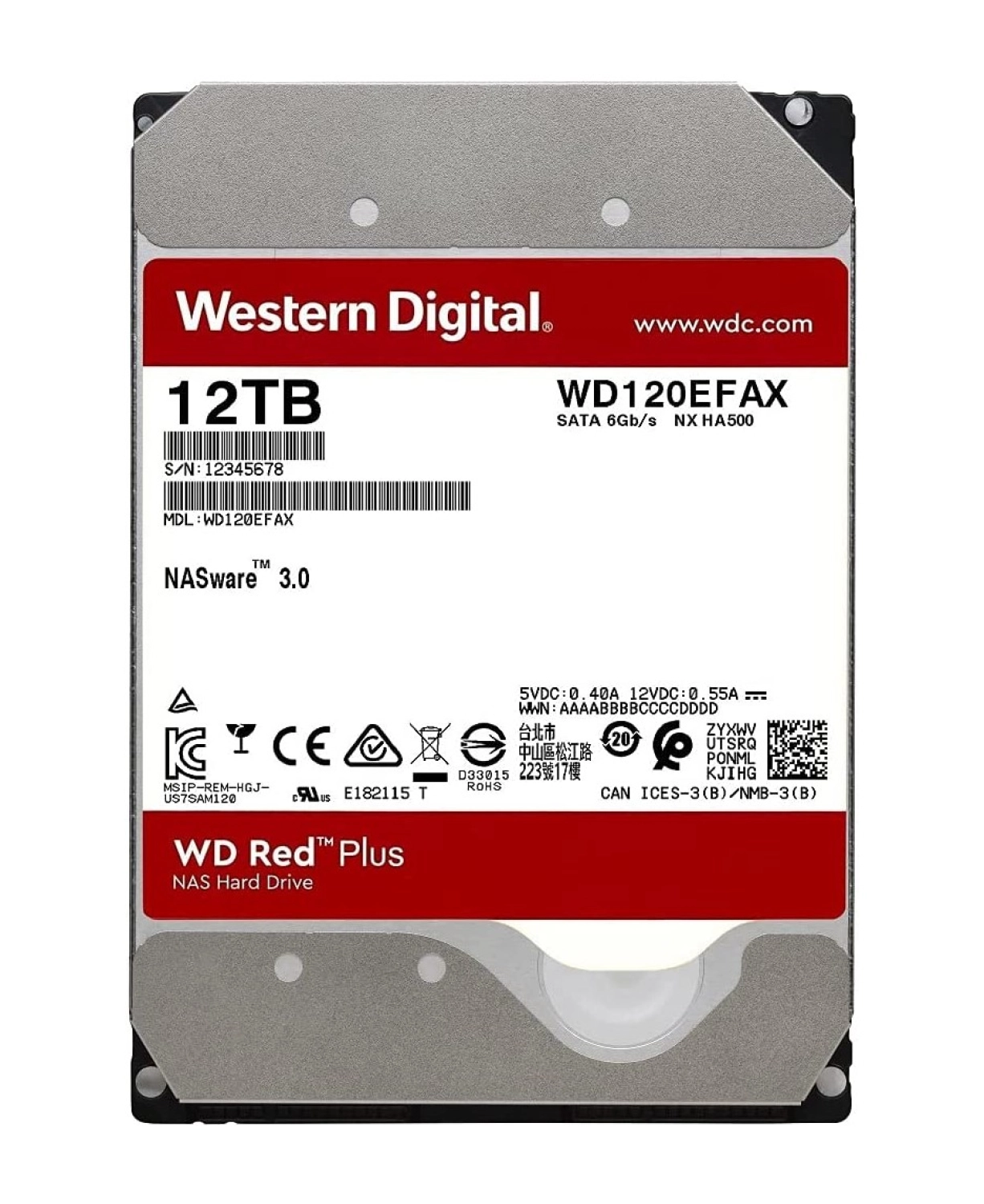 Wd Western Digital Red 12 Tb 3,5 Inç Nas Dahili Sabit Sürücü - 5400 Rpm - Wd120Efax ürün görseli