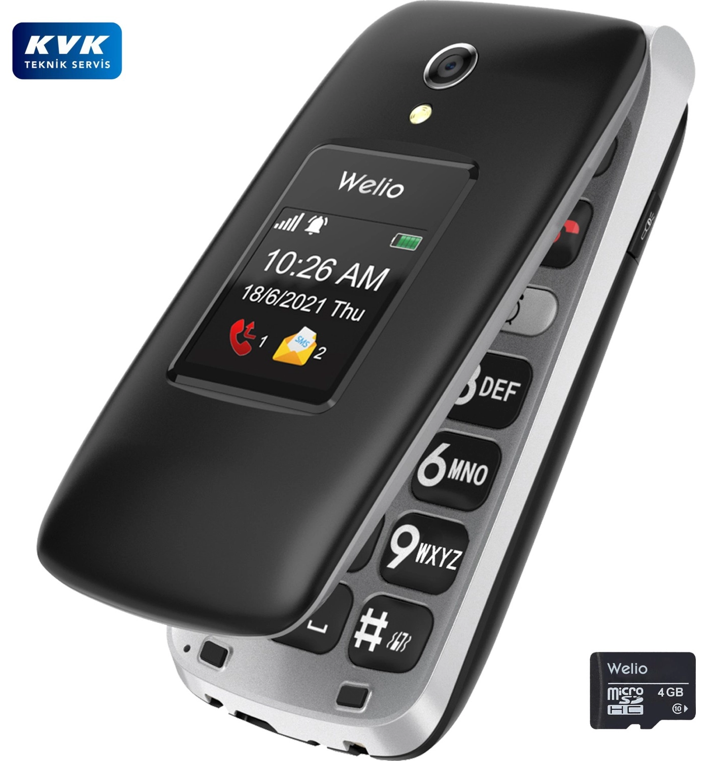 Welio Wkey T300 Siyah Tuşlu Telefon ürün görseli