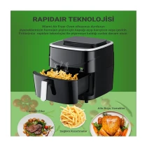 Wiami Buharlı Airfryer 7 Lt Siyah Yağsız Fritöz