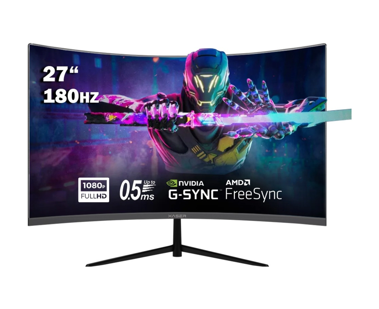 Xaser Xr-270Cf 27" 180Hz 0.5Ms Va Panel Full Hd Freesync, G-Sync Destekli Rgb 1500R Curved Gaming Monitör ürün görseli
