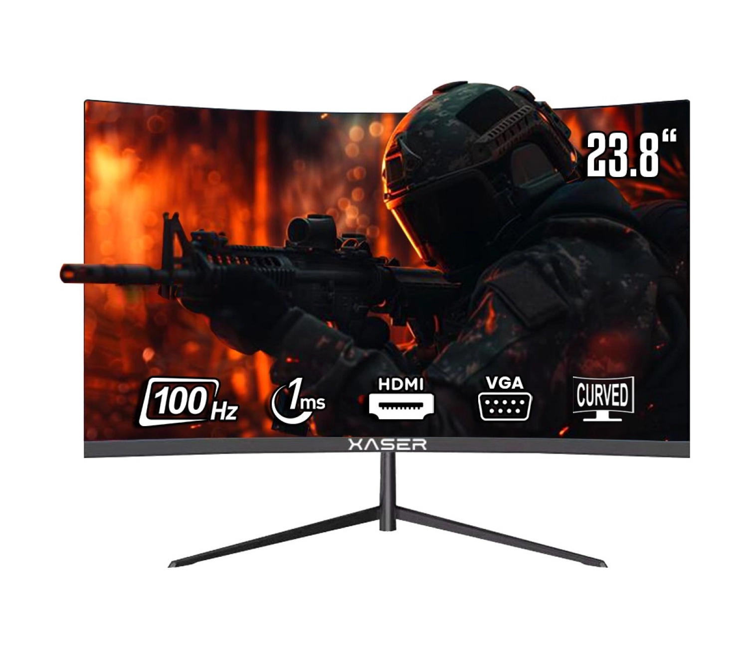 Xaser Xr-C2380Fhd 1Ms 100Hz Vga Hdmi Va Panel 23.8" Curved Gaming Monitör ürün görseli