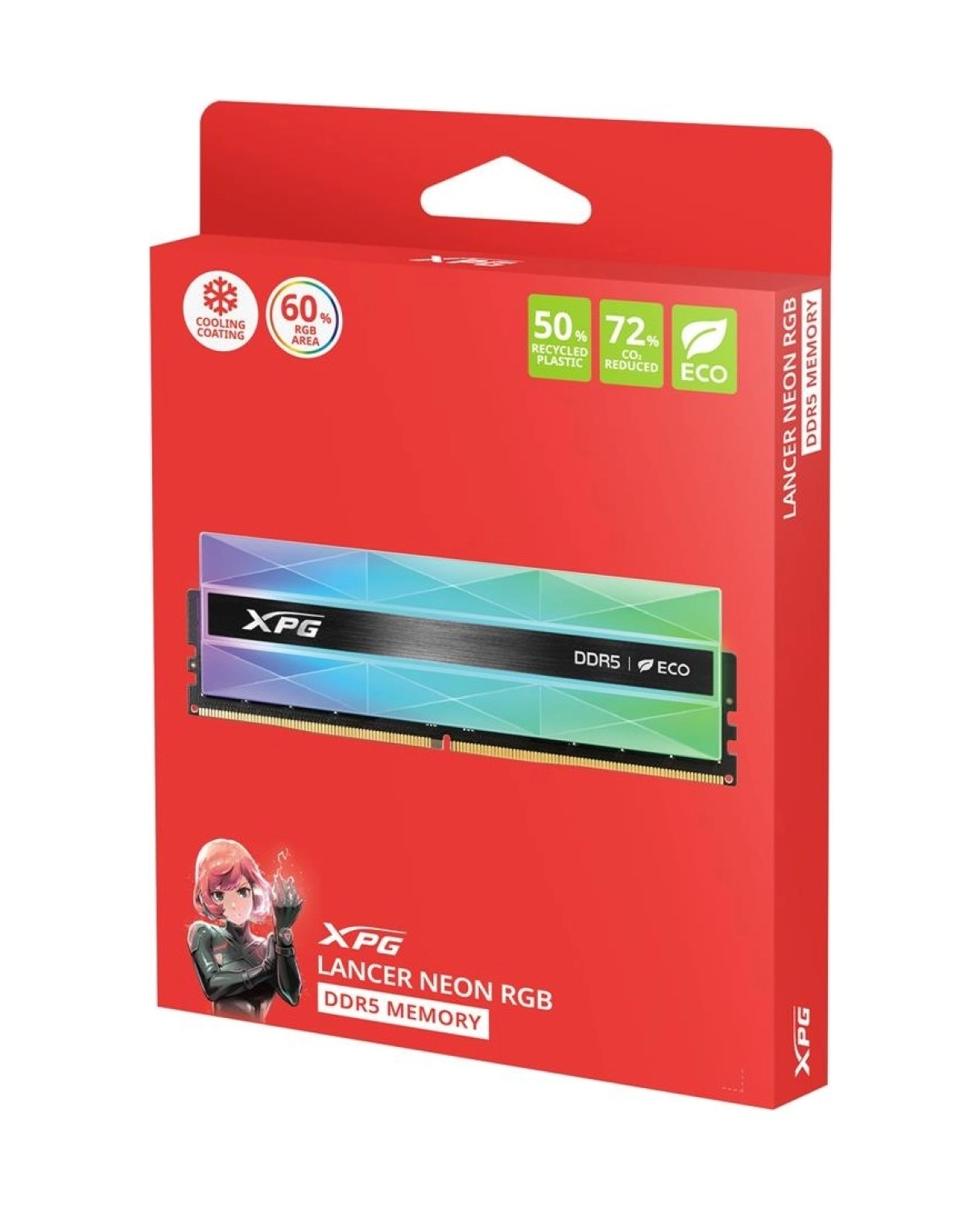 Xpg 16Gb-2 Lancer Neon Rgb Ddr5 6400Mt-S Cl 32-39-39 1.4V Soğutuculu Pc Ram - Görsel 4