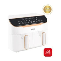 Yui M45 Seramik Çift Hazneli Smart Airfryer 8 Lt Beyaz Yağsız Fritöz
