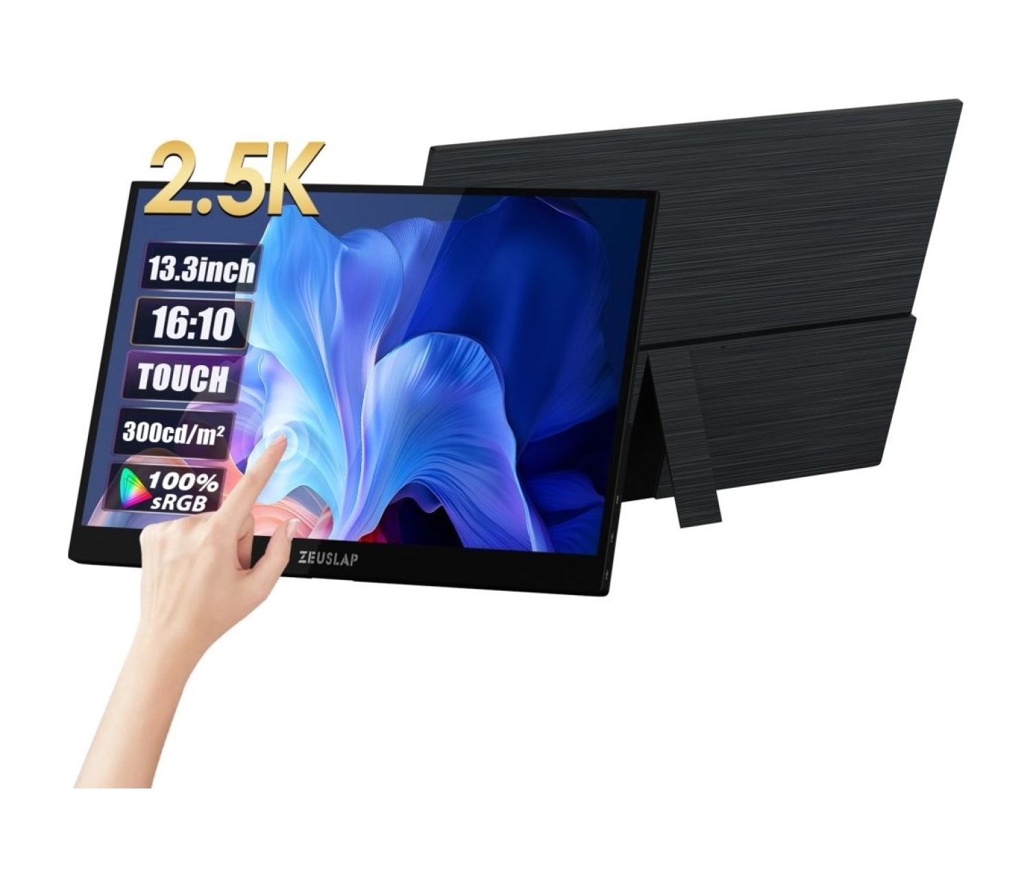 Zeuslap Z13Kt 13.3" 2560*1600@60Hz 2K Ips Panel Type-C 100% Srgb 300Cd/M² Dokunmatik, Taşınabilir Monitör ürün görseli