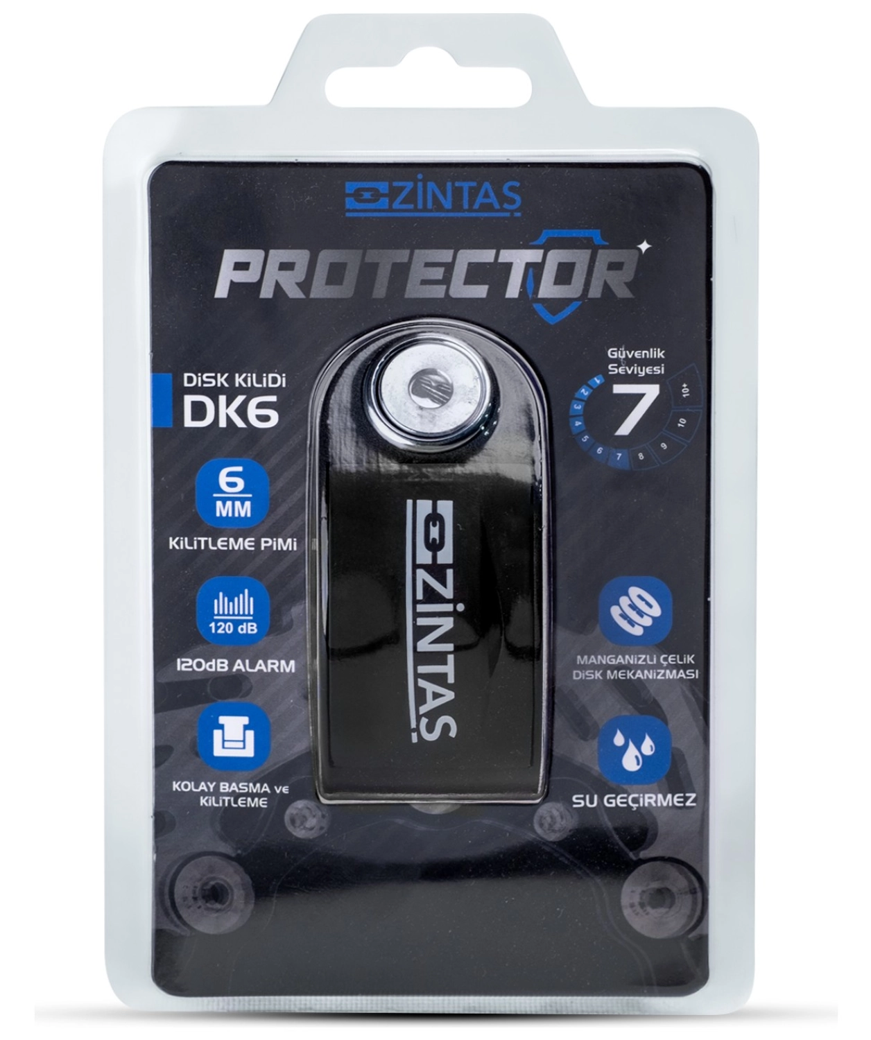 Zintaş Protector Alarmlı Disk Kilidi 6Mm 120 Db - Görsel 3