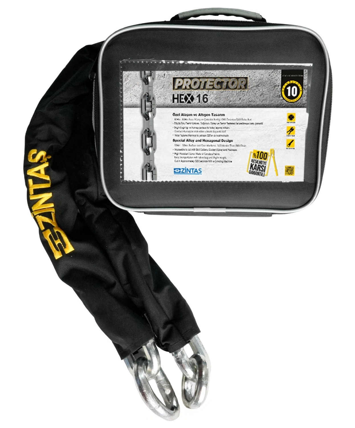 Zintaş Protector Hex16 Motosiklet Kesilmez Zincir 16Mm ürün görseli