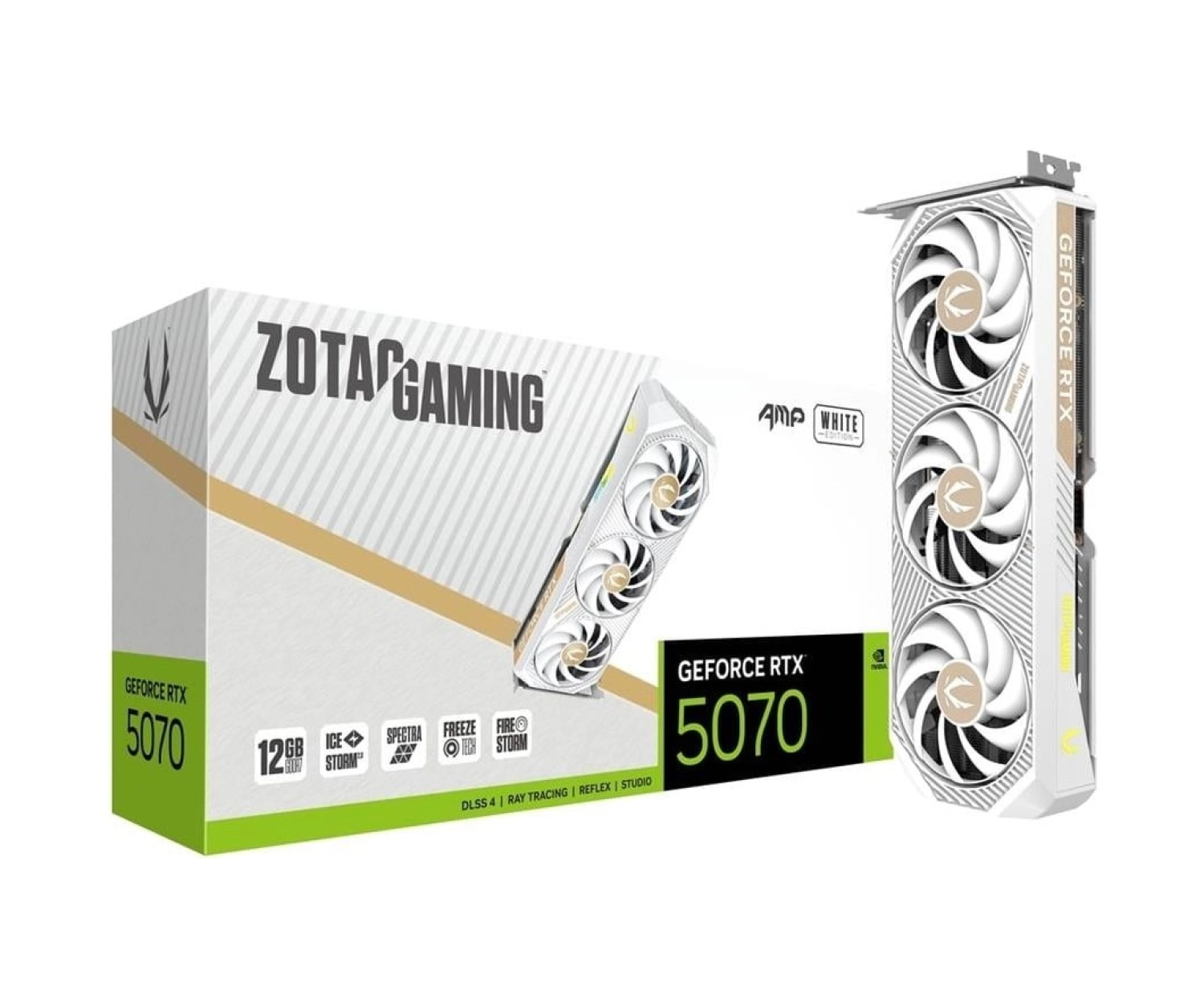 Zotac Geforce Rtx 5070 Gaming Amp Whıte 12Gb Gddr7 192Bit Dlss 4 Ekran Kartı ürün görseli